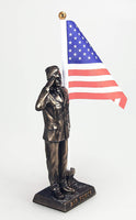 Pacific Giftware US Air Force Cold Cast Bronze Officer Salute Stars and Stripes Honoring America's Finest Desktop Collectible Pen Holder