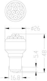 MARINE ACCESSORY WHITE LED BULB B15D TYPE BAYONET