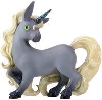 YTC 4.5" Comet The Gray Unicorn with Blond Hair and A Dark Horn Figurine