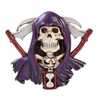 Grim Reaper Skull Figurine Wall Plaque Made of Polyresin