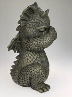 Hip-Hop Dabbing Dancing Dragon Garden Display Decorative Accent Sculpture Stone Finish 10 Inch Tall