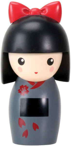 YTC Kokeshi Tsubomi Little Japanese Girl in Black Kimono Figurine