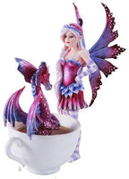 Amy Brown Get Out of My Tub Cup Fairy Dragon Fantasy Art Figurine Collectible 6.25 inch