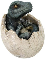 Jurassic Era Predator Green Velociraptor Dinosaur Prehistoric Egg Hatchling Collectible  Figurine Statue