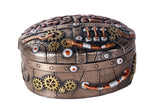 Pacific Giftware Steampunk Clockwork Mind Brain Box Cast Bronze Lidded Stash Box Sculptural Decor 5 Inch Width