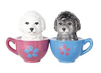 Pacific Giftware Adorable Maltese Puppies in Tea Cup Salt and Pepper Shaker Set Cute Dog Puppy Tabletop Decoration SP Set