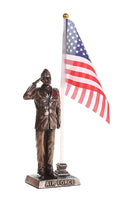 Pacific Giftware US Air Force Cold Cast Bronze Officer Salute Stars and Stripes Honoring America's Finest Desktop Collectible Pen Holder