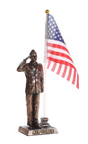 Pacific Giftware US Air Force Cold Cast Bronze Officer Salute Stars and Stripes Honoring America's Finest Desktop Collectible Pen Holder