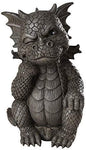 Garden Dragon Thinker Dragon Garden Display Decorative Accent Sculpture Stone Finish 10 Inch Tall