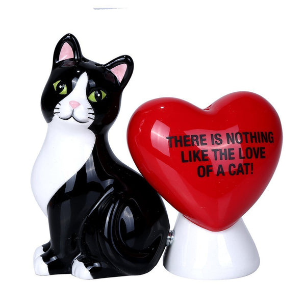 Pacific Giftware Nothing Like The Love of A Cat Ceramic Magnetic Salt and Pepper Shaker Set