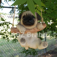 ABZ Brand Loving Cute Animal Pet Puppy Kitten Hanging Collectible Figurine Statue (Pug)
