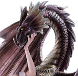 Large Dragon and Fairy Rising Above Clouds and Stars Statue Collectible 22 Inch