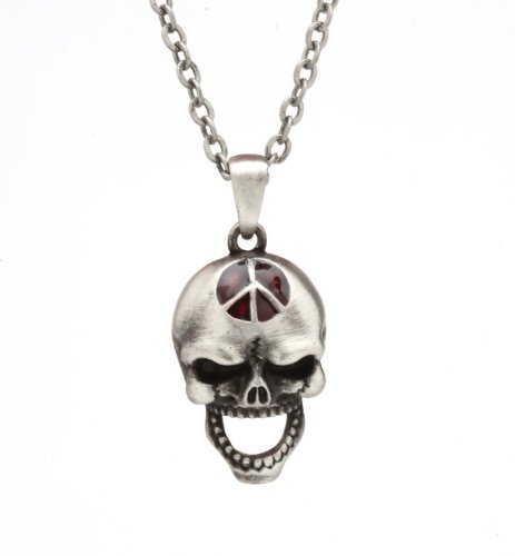 Lead-free pewter Necklace - Peace Skull