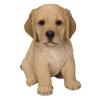 ABZ Brand Cute Fluffy Golden Retriever Puppy Statue Life Like Pup Glass Eyes