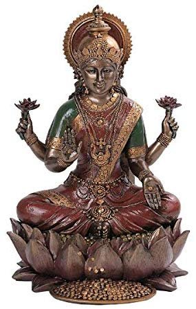 Pacific Giftware PT Lakshmi The Hindu Goddess of Wealth, Fortune and Prosperity Resin Figuine