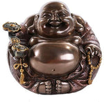 Pacific Giftware Bronze Finish Maitreya Buddha Statue Happy Laughing Sitting Buddha Inspirational Religious Statue For Gifts & Decor