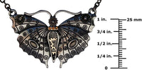 Masada Jewelry, Steampunk Butterfly Pewter Pendant Necklace