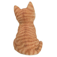 Realistic Orange Tabby Kitten Collectible Glass Eyes Life Size Figurine