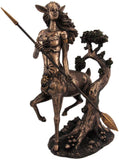 PTC 10.75 Inch Dryad Grecian Goddess with Spear Resin Statue Figurine