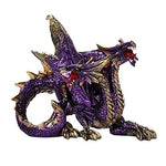 Pacific Giftware Medieval Fantasy Double Headed Ferocious Dragons Conquest Battle Imaginative Play Collectible Figurine Fantasy World Decor (Purple Gold)
