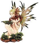 14.25 Inch Nude Winged Fairy with Dragon and Serpent Statue Figurine