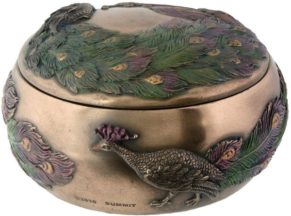 Art Nouveau Collectible Peacock Box Collectible Figure Container