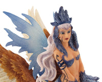 13.25 Inch Purple Fairy with Griffin Mythological Statue Figurine