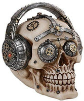 Pacific Giftware Steampunk Gear Skull with Headphones Home Tabletop Decorative Resin Figurine