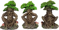 Botega Distributing Forest Spirit See Hear Speak No Evil Wise Greenman Figurines Set of Three Whispering Forest
