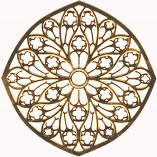 Copper Colored Tours Cathedral Rose Window Ornament, Decoration