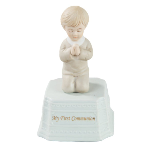 Pacific Giftware Fine Porcelain My First Communion Boy Music Box, 5.25" H, White