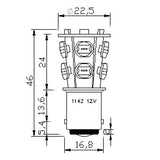 MARINE LED BULB B15D TYPE SINGLE CONTACT PARALLEL PINS HIGH POWER 2.5W BAYONET