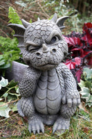 Garden Dragon Thinker Dragon Garden Display Decorative Accent Sculpture Stone Finish 10 Inch Tall