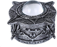 Pacific Giftware Medieval Fantasy Dragon Head with Crystal Orb Decorative Trinket Box Sculptural Decor 4.25 Diameter