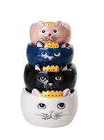 Pacific Giftware Adorable Queen Cats Nesting Ceramic Measuring Cup Set of 4 Creative Functional Kitchen Decor