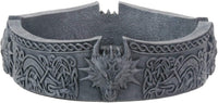 5.5 Inch Cold Cast Resin Black Dragon Ashtray with Intricate Etchings