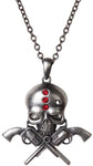 Pacific Giftware Gunslinger Skull Gun Lover Unisex Lead Free Alloy Necklace