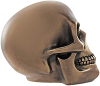 PTC 5.38 Inch Polished Bronze Finish Skeleton Skull Statue Figurine