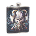 Pacific Giftware Danegeld Helmet Skull Portable Stainless Steel and PU Hip Flask 7 Ounces Capacity