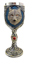 Lone Alpha Gray Wolf Celtic Magic Wine Chalice Goblet