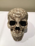 Pacific Giftware Aztec Meso America Skull Engraved with Aztec Motif Collectible Desktop Figurine Gift 6 inch