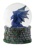 3.5 Inch Cold Cast Resin Midnight Dragon Water Snow Globe Figurine