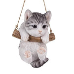 Pacific Giftware Realistic Kitten Hanging from Branch Rope Hanger Statue