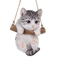 Pacific Giftware Realistic Kitten Hanging from Branch Rope Hanger Statue