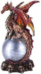 Pacific Giftware Small Winged Guardian Red Dragon on Orb