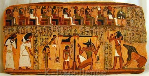Ancient Egyptian BOOK OF THE DEAD Hand-Painted 3D Wall Hanging Plaque
