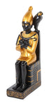 7.25 Inch Resin Sitting Egyptian Pepi with Bird Statue Figurine