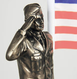 Pacific Giftware US Air Force Cold Cast Bronze Officer Salute Stars and Stripes Honoring America's Finest Desktop Collectible Pen Holder