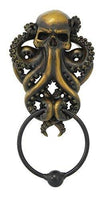 Decorative Octopus Skull Monster Resin Door Knocker with Cast Iron Knocker...