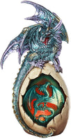 Pacific Giftware Aqua Lavender Dragon Figurine with LED Light Protecting Dragon Egg Collectible Statue 10H